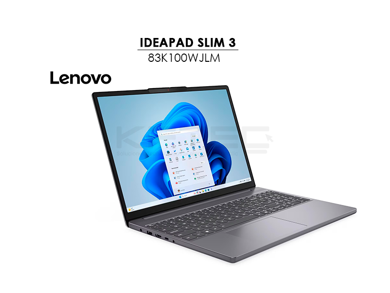 LAPTOP LENOVO IDEAPAD SLIM 3 15IRH10 I5-13420H 8GB DDR5 512GB SSD 15.3″ WUXGA WINDOWS 11 (83K100WJLM) - Imagen 3