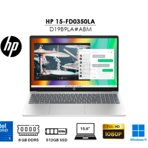 Laptop HP 15-FD0350LA - INTEL CORE I5 120U | 8GB RAM DDR5 | SSD 512GB | 15.6" FULL HD