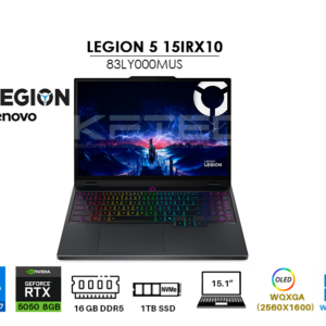 LAPTOP GAMER LEGION 5 15IRX10 I7-14700HX 16GB 1TB SSD GEFORCE RTX 5050 8GB 15.1 WQXGA OLED 165HZ WINDOWS 11 (83LY000MUS)