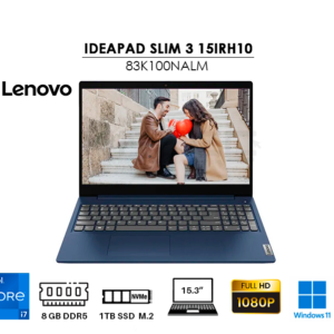 LAPTOP LENOVO IDEAPAD SLIM 3 15IRH10 I7-13620H 16GB DDR5 1TB SSD 15.3" WUXGA FREEDOS ( 83K100NALM )