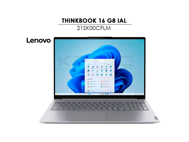 LAPTOP LENOVO THINKBOOK 16 G8 IAL ULTRA 7 255H 16GB 1TB SSD 16″ WUXGA WINDOWS 11 PRO (21SK00CFLM) - Imagen 2