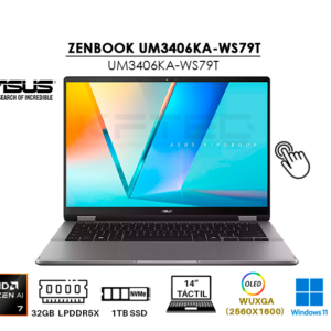 LAPTOP ASUS ZENBOOK UM3406KA-WS79T RYZEN AI 7-350 32GB 1TB SSD 14 FHD+ OLED TOUCHSCREEN WINDOWS 11
