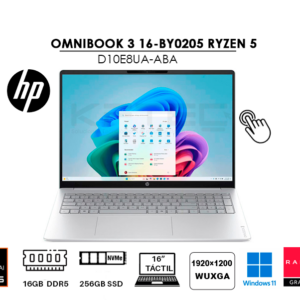 LAPTOP HP OMNIBOOK 3 16-BY0205 RYZEN 5 40 16GB 256GB SSD 16 WUXGA TOUCHSCREEN WINDOWS 11 (D10E8UA-ABA)