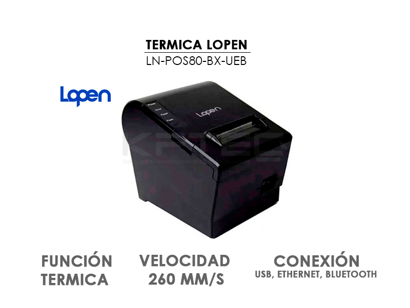 IMPRESORA TERMICA LOPEN (LN-POS80-BX-UEB) 80MM USB/ ETHERNET/ BLUETOTH