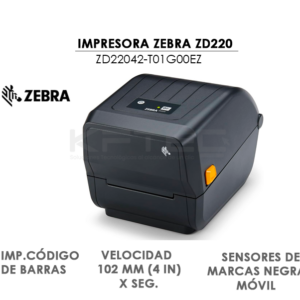 IMPRESORA CODIGO DE BARRAS ZEBRA ZD220 ( ZD22042-T01G00EZ ) USB | 256MB ROM – 128MB SDRAM