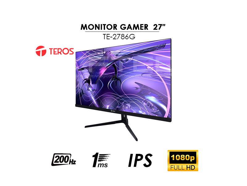MONITOR GAMER TEROS 27″ (TE-2786G) PANEL IPS| 200HZ/ 1MS| HDMI- DP