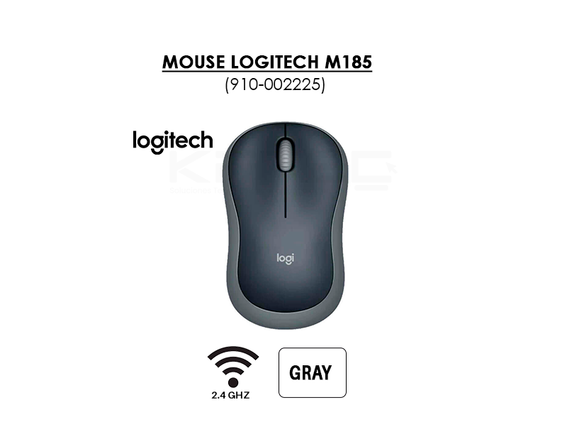 MOUSE LOGITECH M185 (910-002225) WIRELESS | GRAY