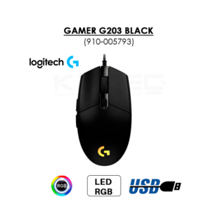 MOUSE GAMER LOGITECH G203 LIGHTSYNC NEGRO (910-005793)800DPI|RGB