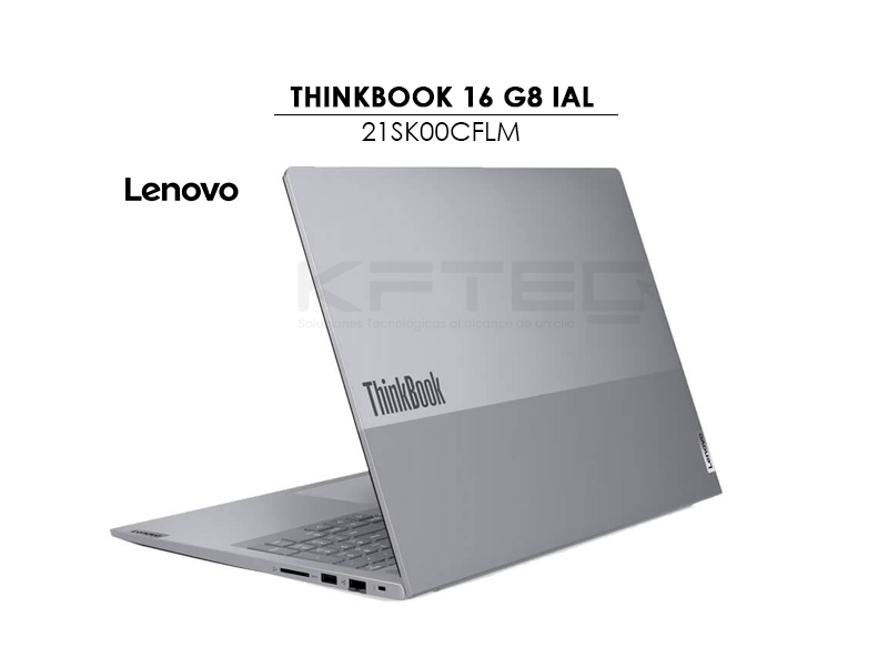 LAPTOP LENOVO THINKBOOK 16 G8 IAL ULTRA 7 255H 16GB 1TB SSD 16″ WUXGA WINDOWS 11 PRO (21SK00CFLM) - Imagen 5