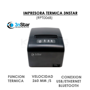 IMPRESORA TERMICA 3NSTAR (RPT006B) USB – ETHERNET – BLUETOOTH – CORTADOR