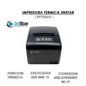 IMPRESORA TERMICA 3NSTAR ( RPT006W ) USB – ETHERNET – WIFI – CORTADOR