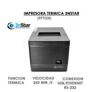 IMPRESORA TERMICA 3NSTAR (RPT008) USB – ETHERNET – SERIAL – CORTADOR