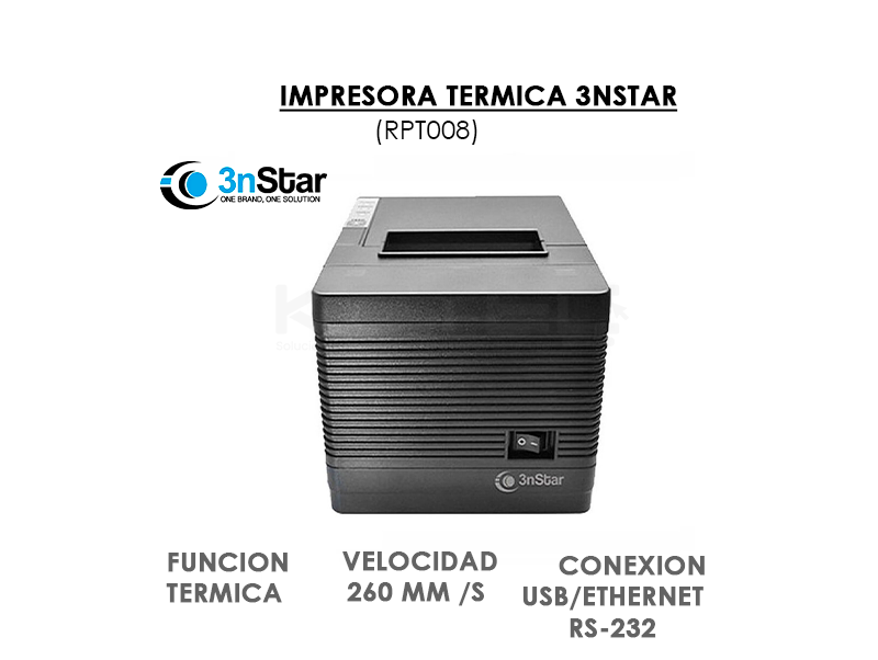 IMPRESORA TERMICA 3NSTAR (RPT008) USB – ETHERNET – SERIAL – CORTADOR