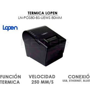 IMPRESORA TERMICA LOPEN LN-POS80-BS-UEWS 80MM USB/ETHERNET/WIFI/SERIAL