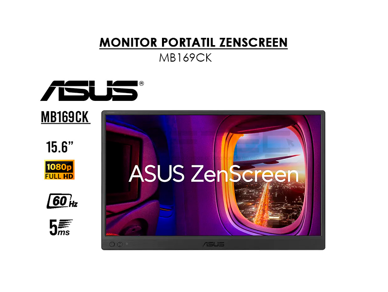 MONITOR PORTATIL ASUS ZENSCREEN 15.6 FHD (MB169CK) IPS