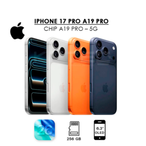 APPLE IPHONE 17 PRO ESIM | CHIP A19 PRO – 5G | 256GB – IOS 26 | PANTALLA OLED 6.3″