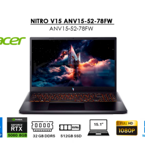LAPTOP GAMER ACER NITRO V15 ANV15-52-78FW I7-13620H 32GB 512GB SSD RTX 5060 8GB 15.6 FHD WINDOWS 11